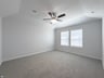bedroom with carpet and ceiling fan 